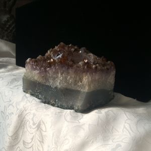 Large Natural ClusterAmethyst Purple Candle Holder